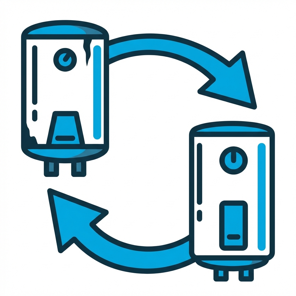 Tank replacement service icon